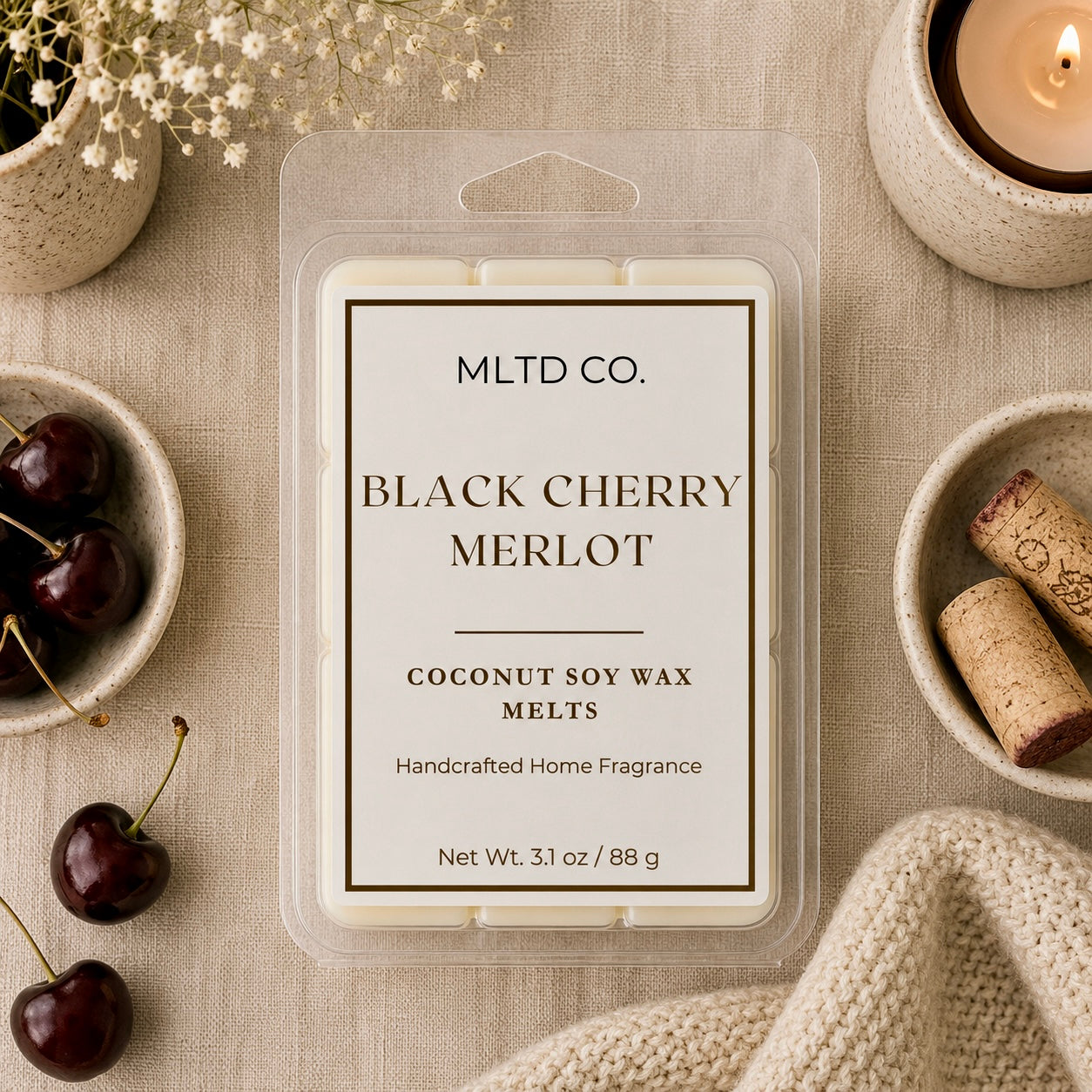 Black Cherry Merlot Coconut Soy Wax Melts